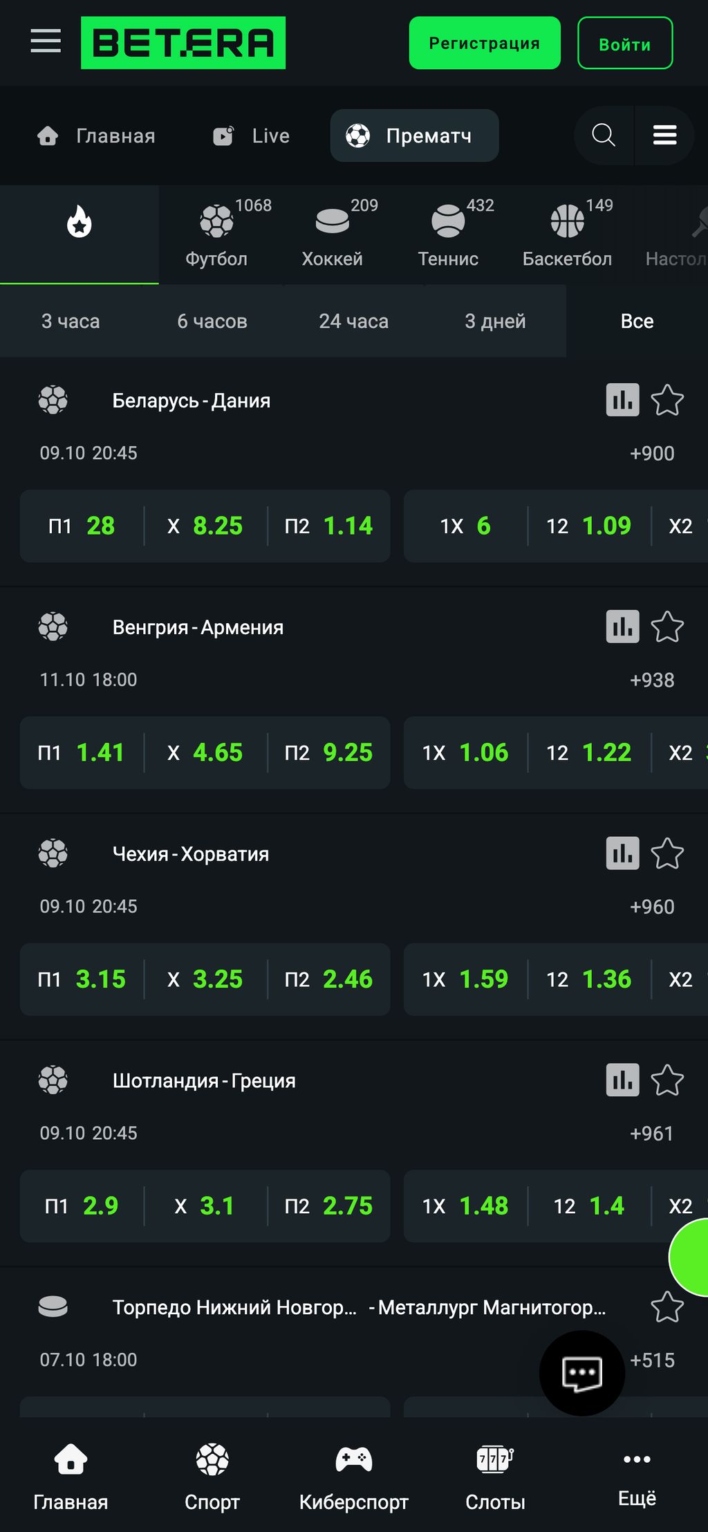 Линия ставок на сайте Бетера