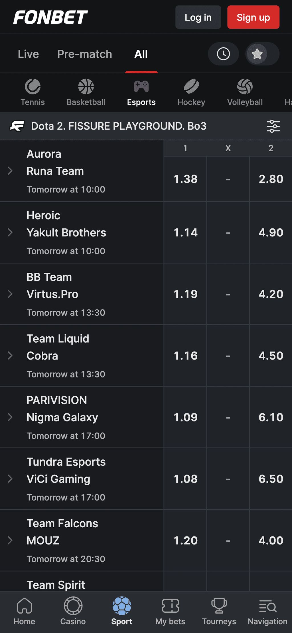 Ставки на киберспорт в Фонбет